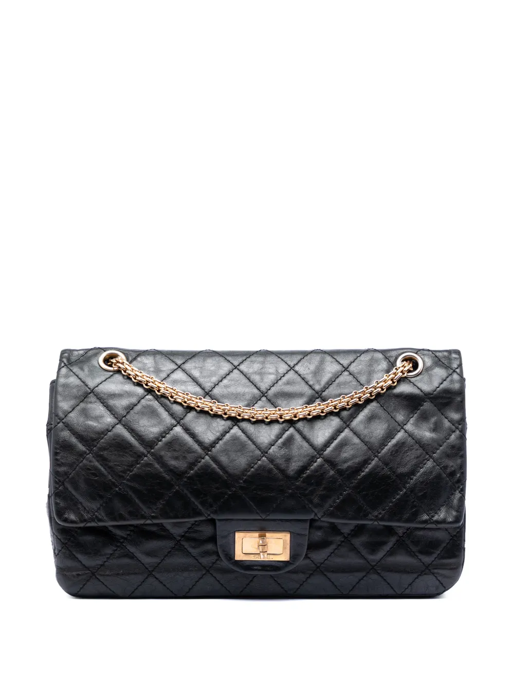 CHANEL Pre-Owned 2006-2008 Quilted Aged Calfskin Reissue 2.55 Double Flap 227 shoulder bag - Nero