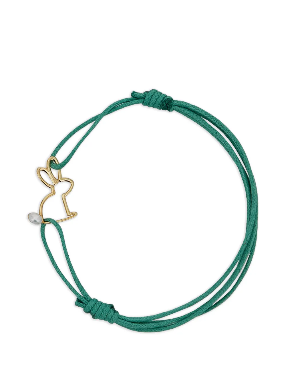Aliita Bunny pearl-embellished cord bracelet - Verde