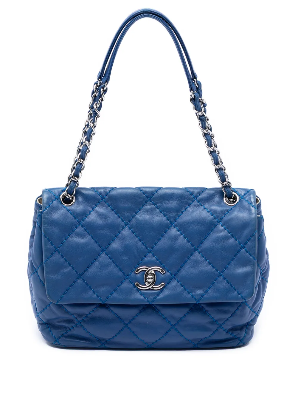 CHANEL Pre-Owned 2012-2013 Small Quilted Calfskin Love Me Tender Flap shoulder bag - Blu