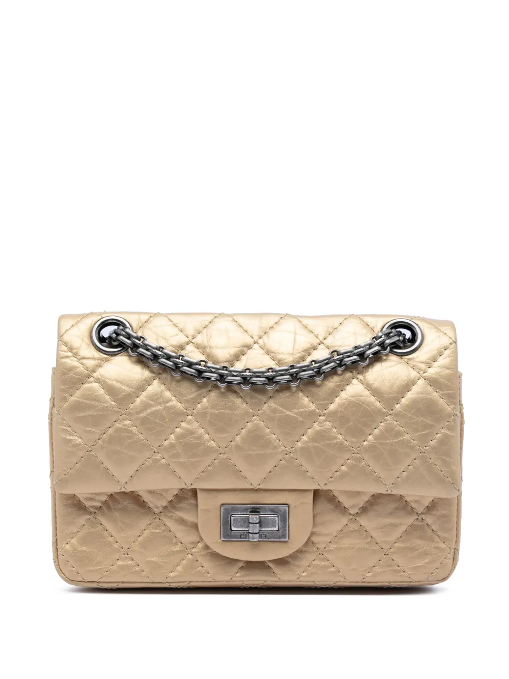 CHANEL Pre-Owned 2008-2009 Quilted Aged Calfskin Reissue 2.55 Double Flap 224 shoulder bag - Gold