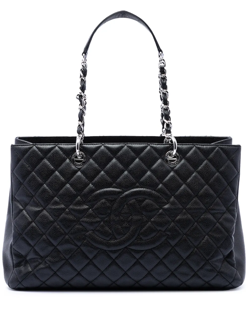 CHANEL Pre-Owned 2012-2013 Caviar Grand Shopping XL tote bag - Nero