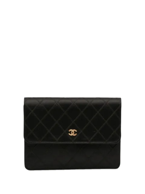 CHANEL Pre-Owned 1989-1991 CC Satin Diamond Stitch clutch bag