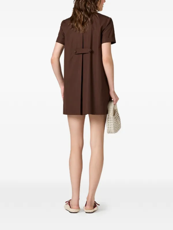 brown poplin dress Threadbare cotton short sleeve midi in chocolate adding a touch of tailored elegance SLEEVELESS COTTON-POPLIN SHIRT DRESS -