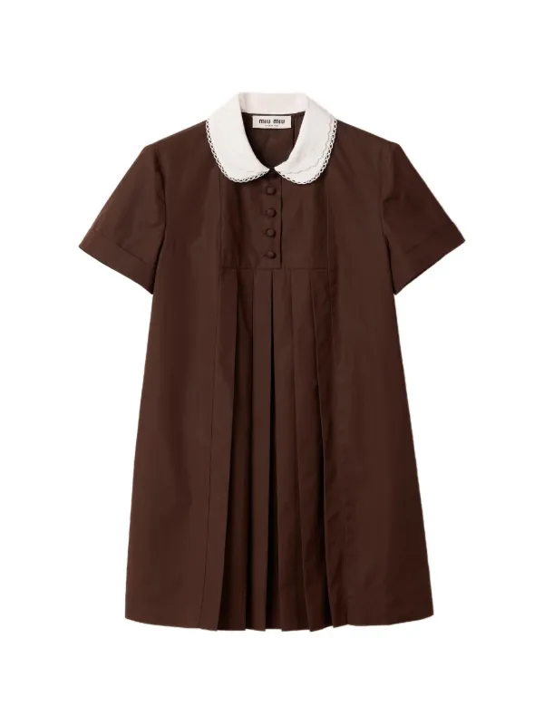 miu miu dress brown Poplin | Inverted box pleat with auto:out-of-stock Black Drop Waist Satin Size:- Medium (10-12)