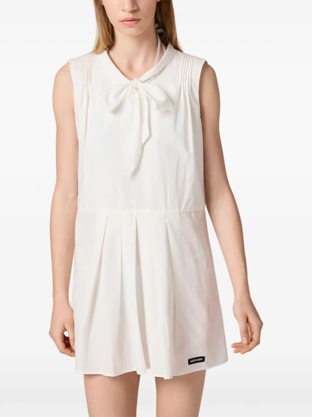Miu Popeline jurk Wit