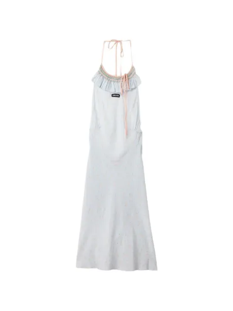 Miu Miu embroidered marocain crepe dress
