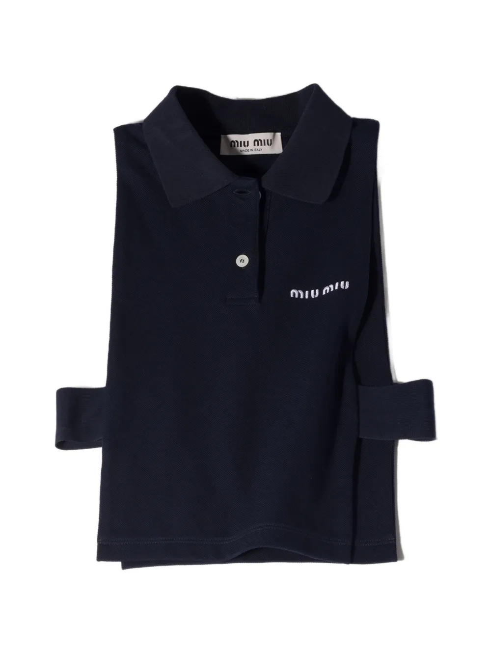 Miu Miu piqué polo vest - Blu