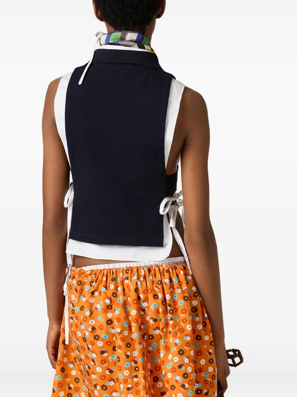 Miu Spencer met geborduurd logo en polokraag Zwart