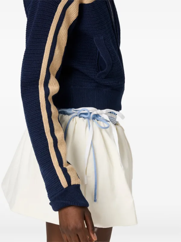 Miu Miu Cotton Crochet Cardigan | Blue | FARFETCH ZA
