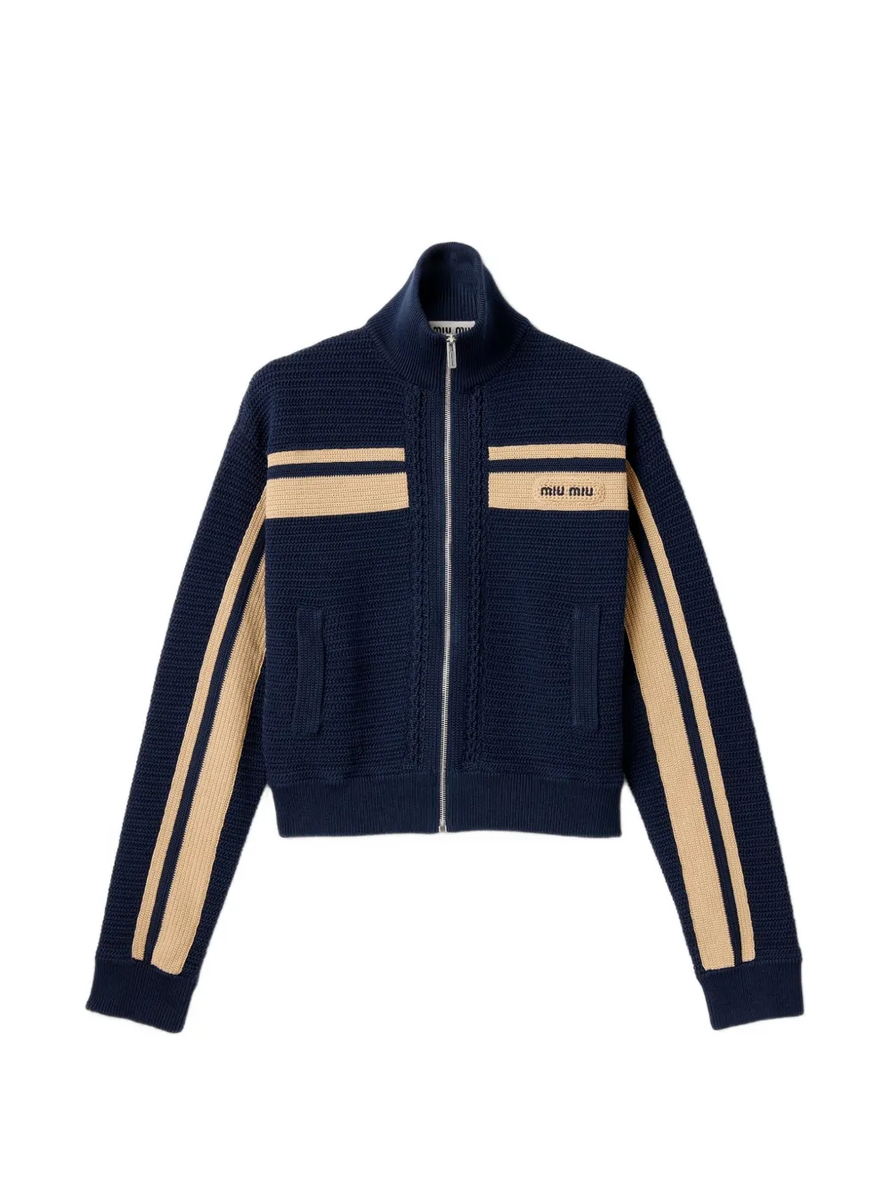 Miu Miu cotton crochet cardigan - Blu