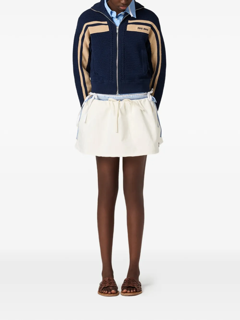 Miu Gehaakt katoenen vest Blauw