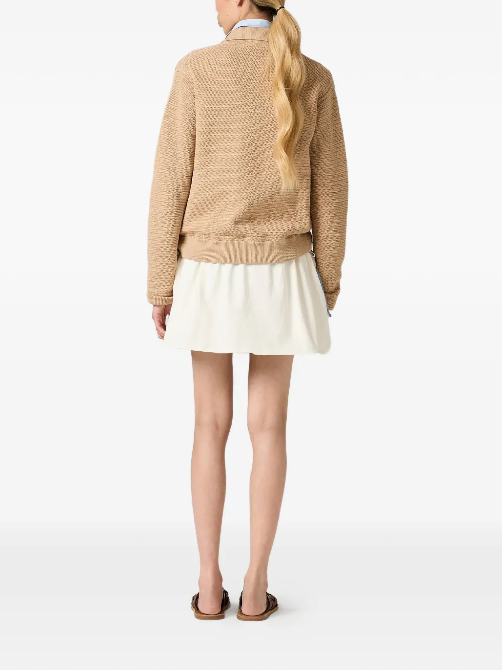 Miu Gehaakt katoenen vest Beige