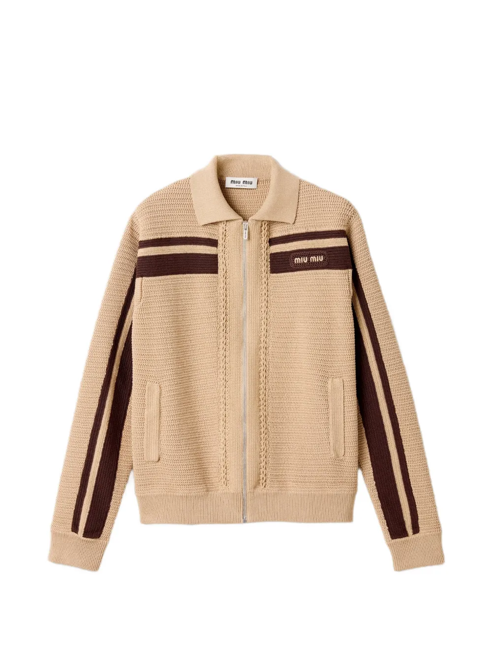 Miu Miu cotton crochet cardigan - Toni neutri