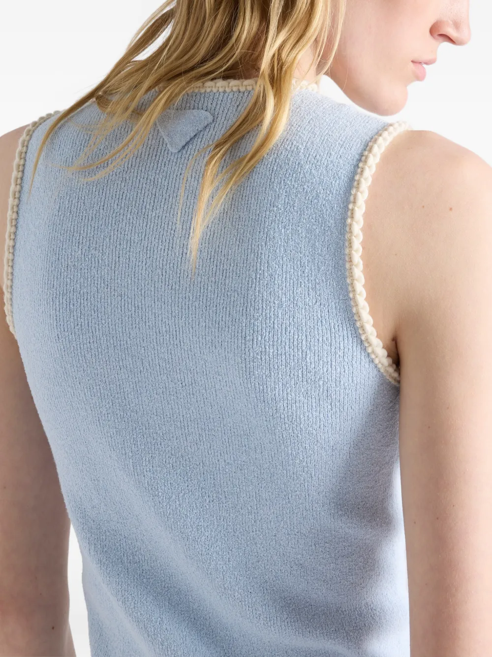 Prada Katoenen jurk met bouclé Blauw