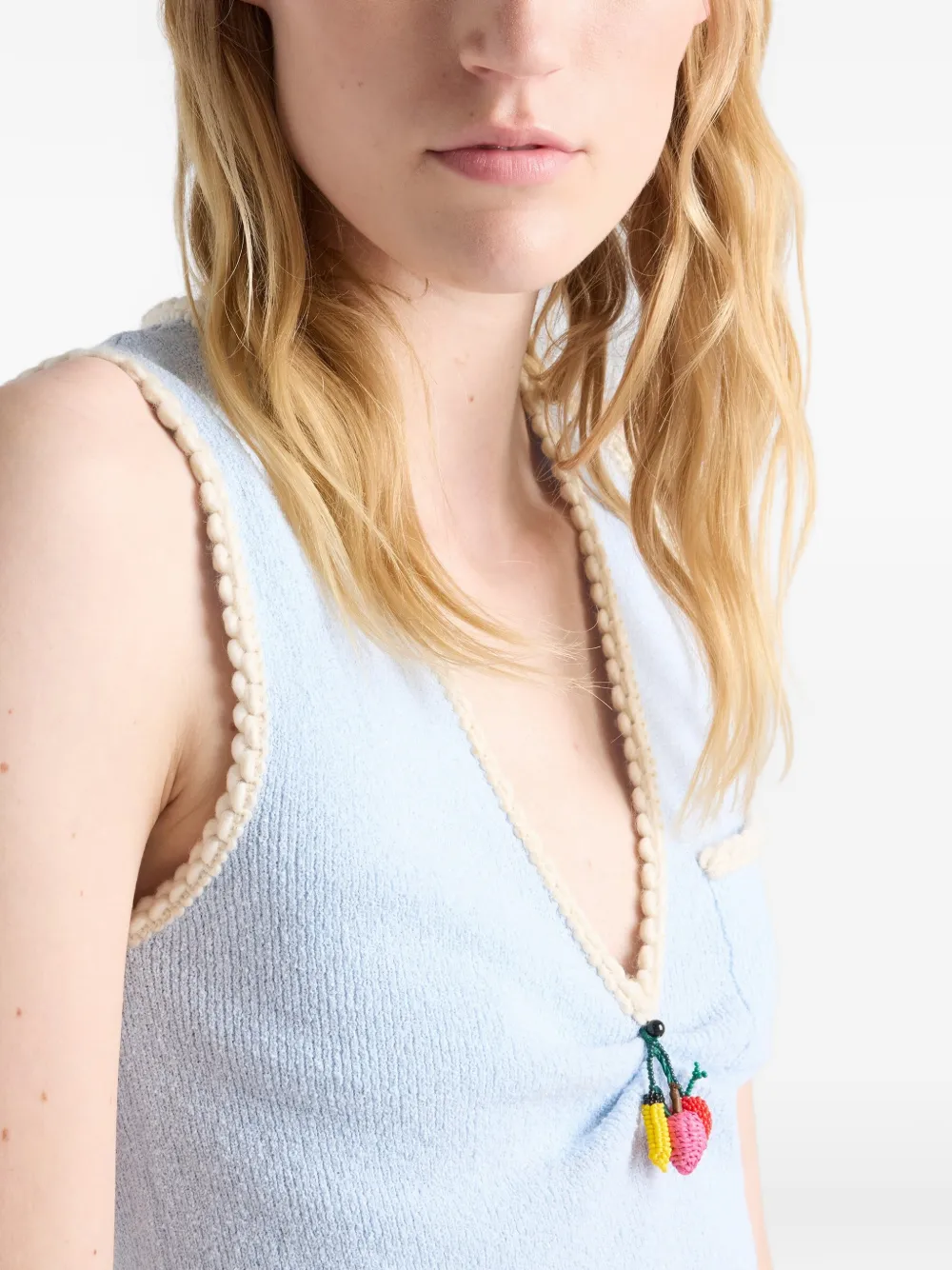 Prada Katoenen jurk met bouclé Blauw