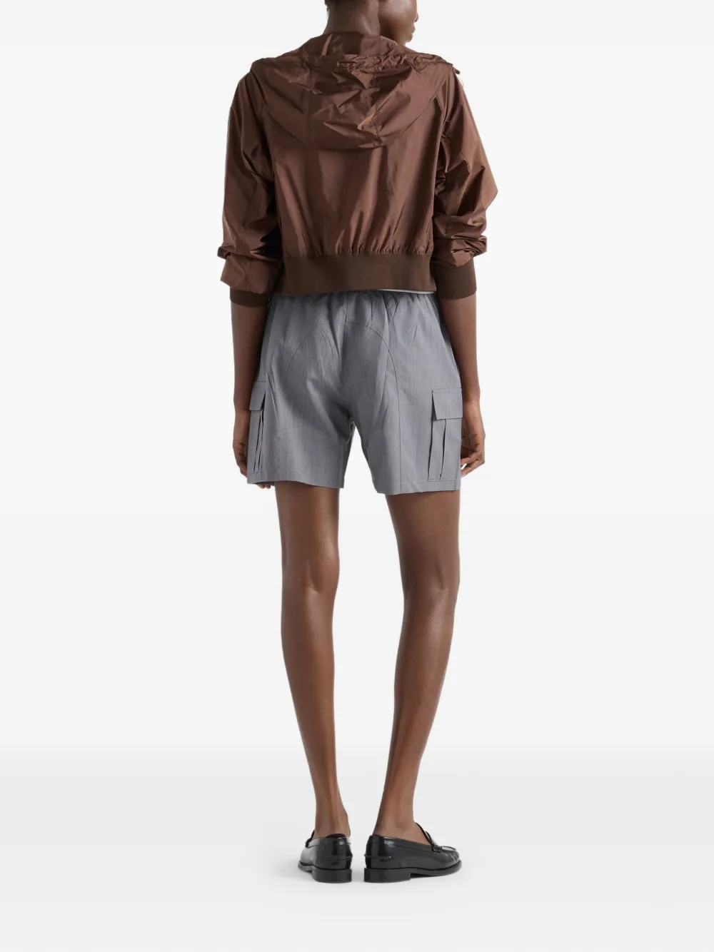 Prada Lichtgewicht Re-Nylon bomberjack Bruin