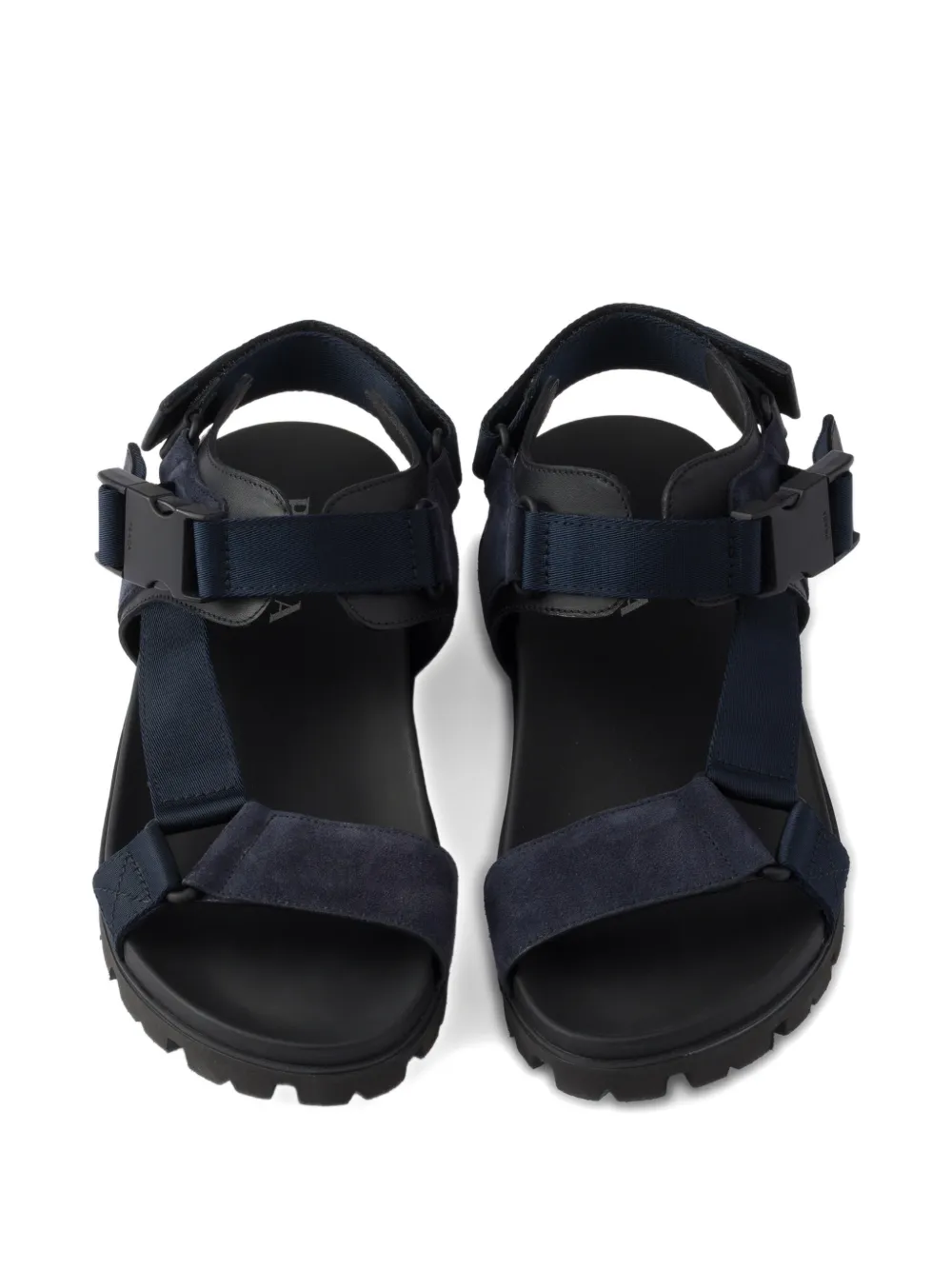 Prada Suède en geweven sandalen Blauw