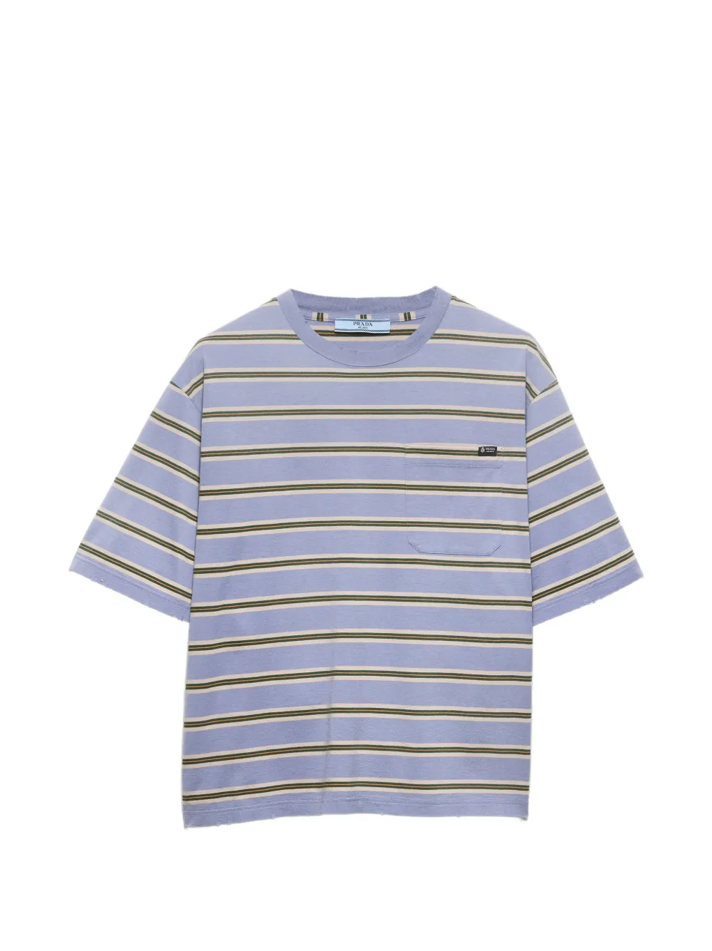 Prada striped cotton jersey T-shirt - Blu
