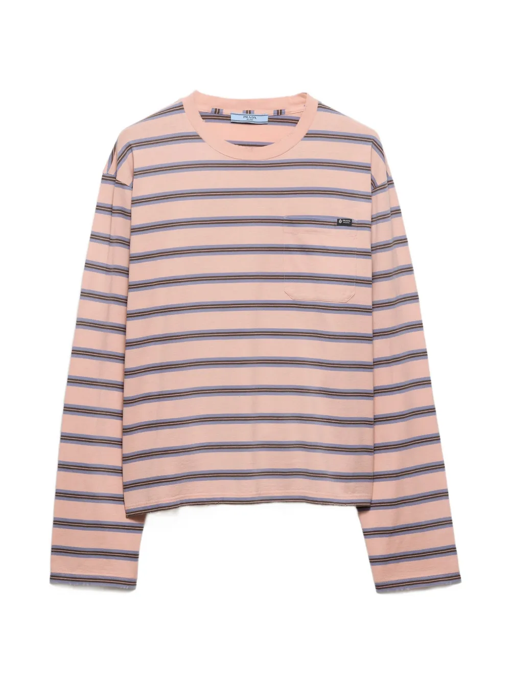 Prada long-sleeved striped cotton jersey T-shirt - Rosa
