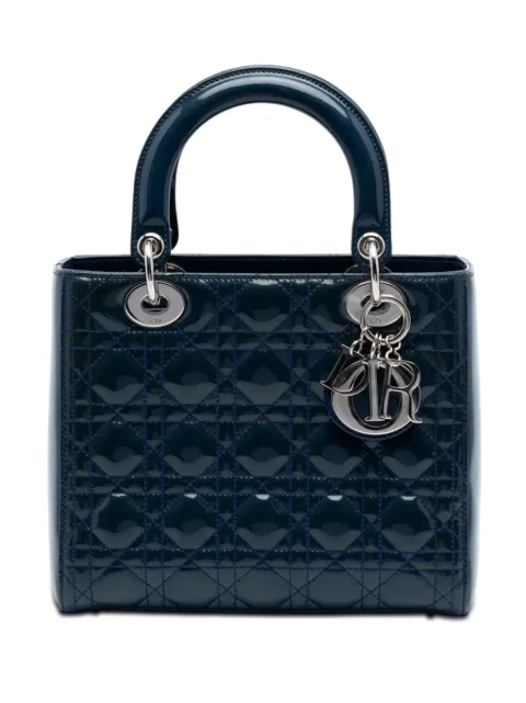Christian Dior Pre-Owned 2015 Medium Patent Cannage Lady Dior satchel