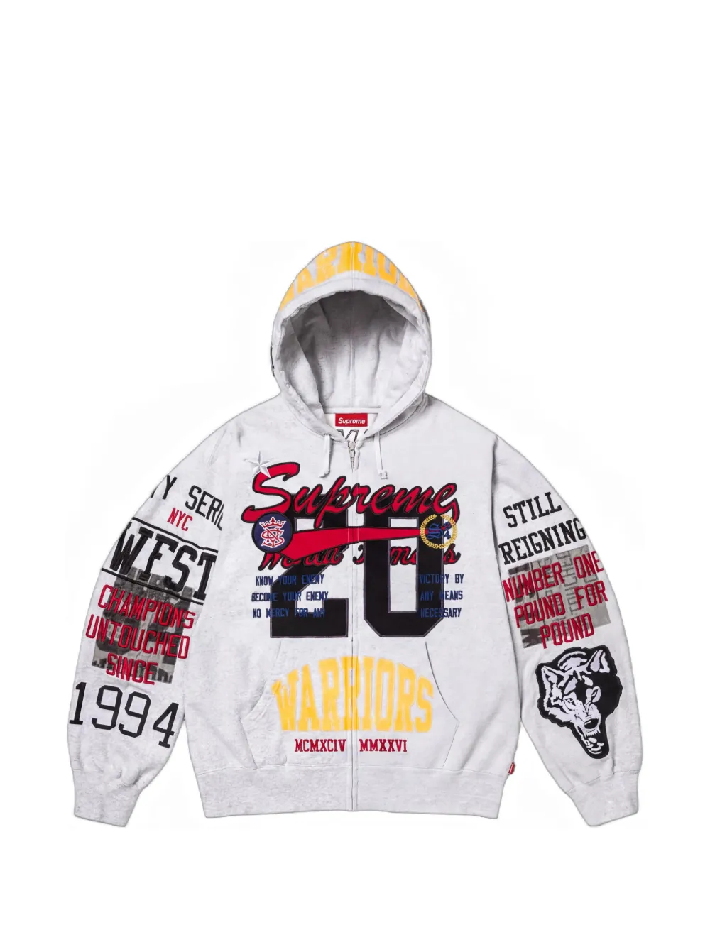 Supreme Felpa Warriors con applicazione - Grigio