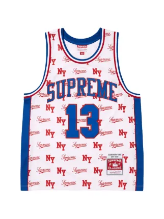 Supreme x Mitchell & Ness Monogram Basketball Jersey | White