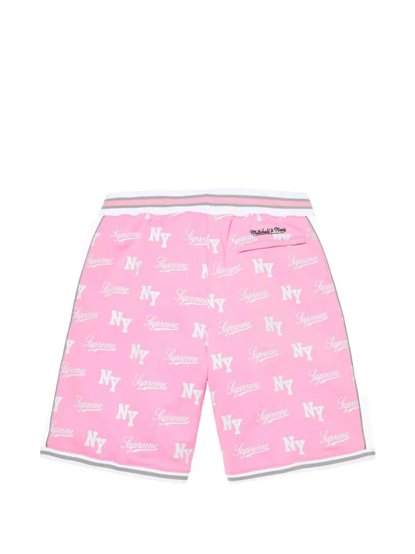 Supreme x Mitchell & Ness® Monogram Basketball Shorts | Pink
