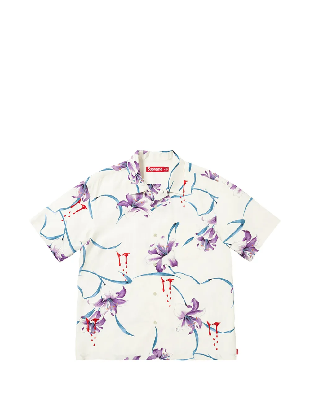 Supreme Camicia AOI Lilies a maniche corte - Bianco