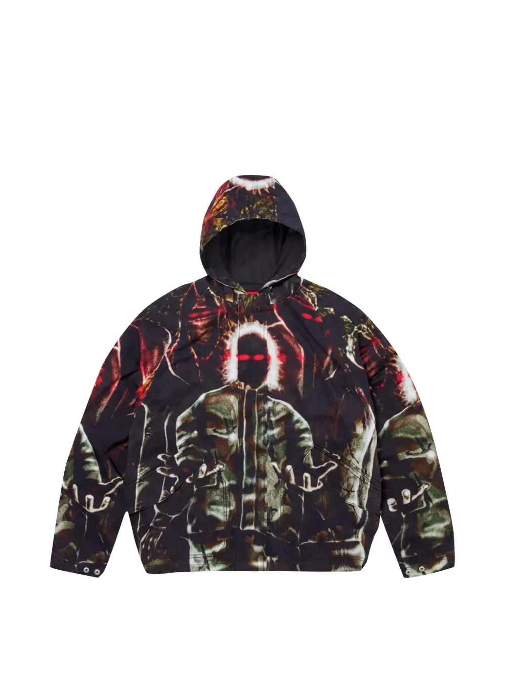 Supreme graphic-print raglan jacket - Black