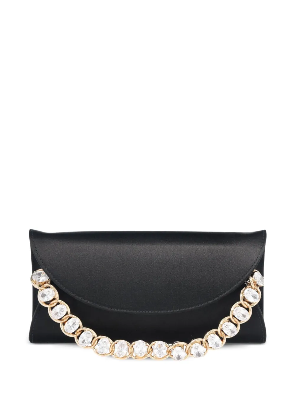 Judith Leiber Taylor Envelope crystal-embellished satin clutch bag - Nero