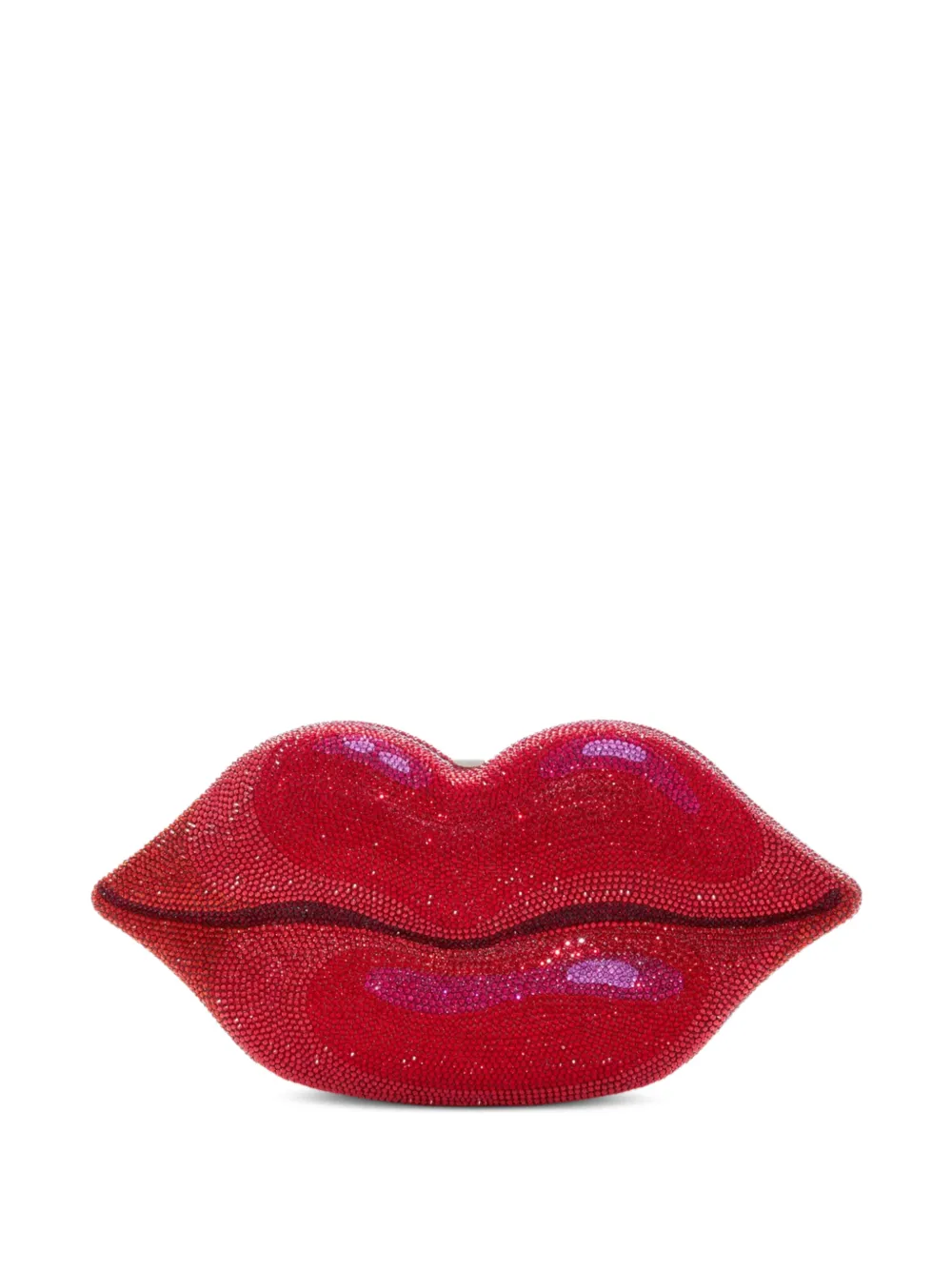 Judith Leiber Hot Lips crystal-embellished clutch bag - Rosso