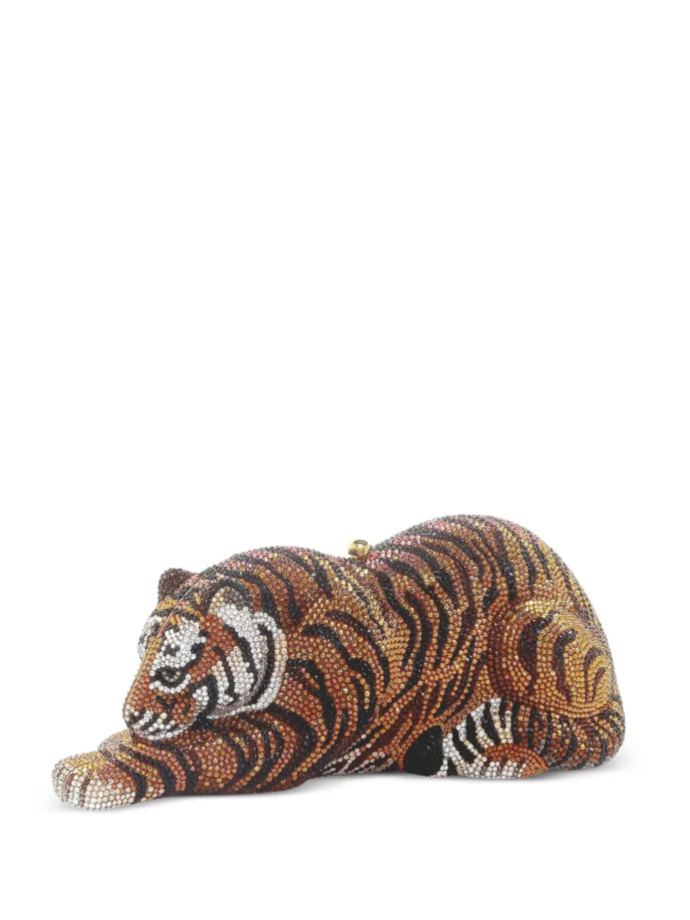 Judith Leiber Wildcat Bengal Tiger crystal-embellished clutch bag - Marrone