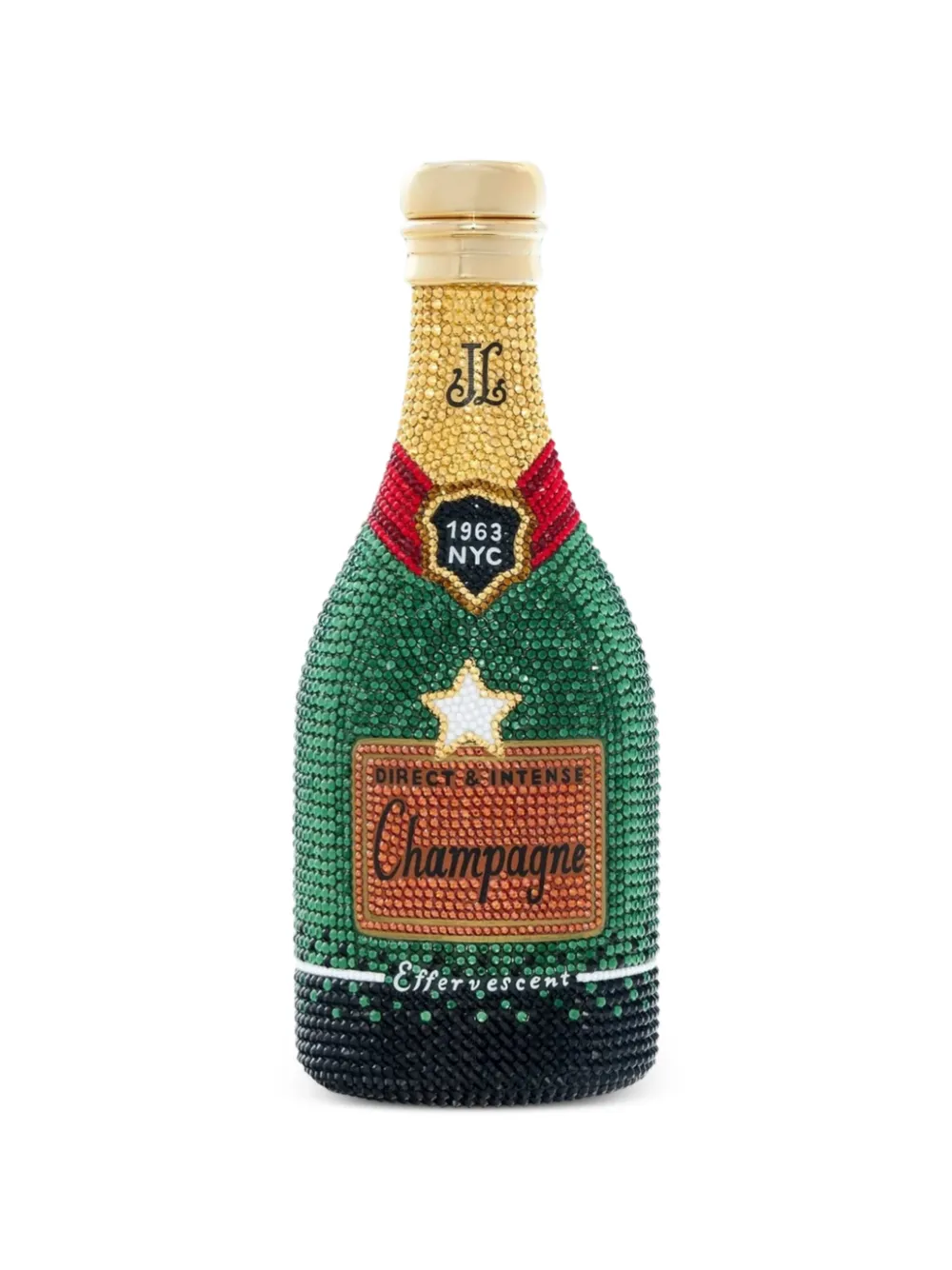 Judith Leiber Bottle Cheers crystal-embellished clutch bag - Verde
