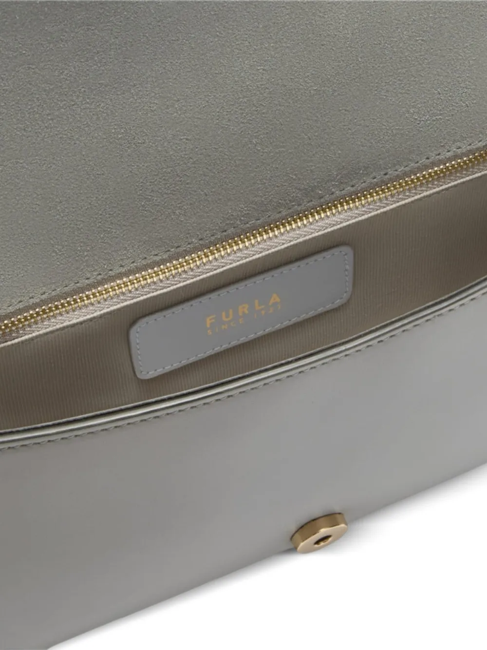 Furla Riva leren crossbodytas met colourblocking Beige