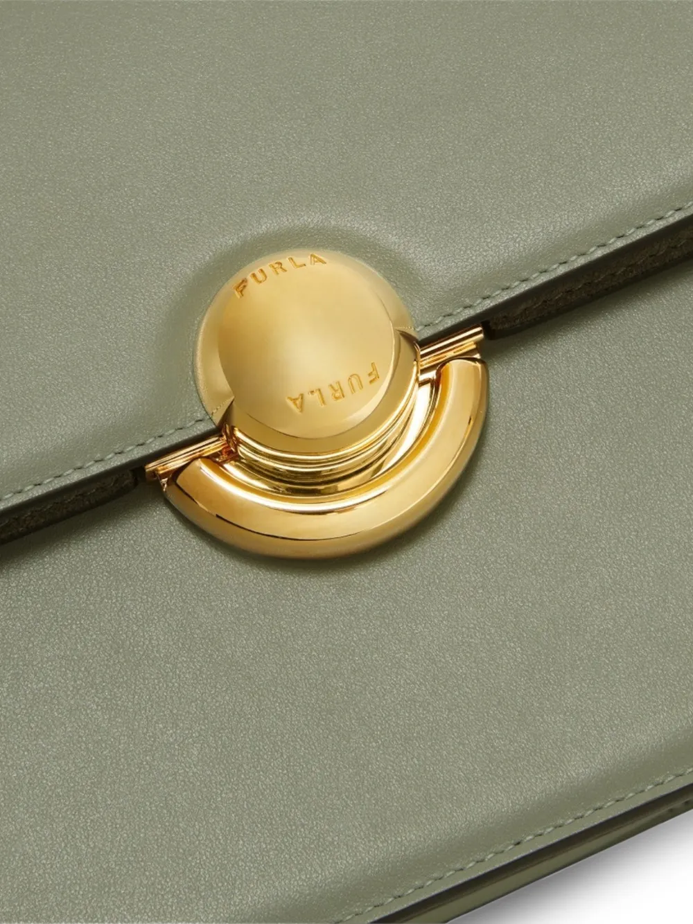 Furla Leren shopper met suède vlakken Groen