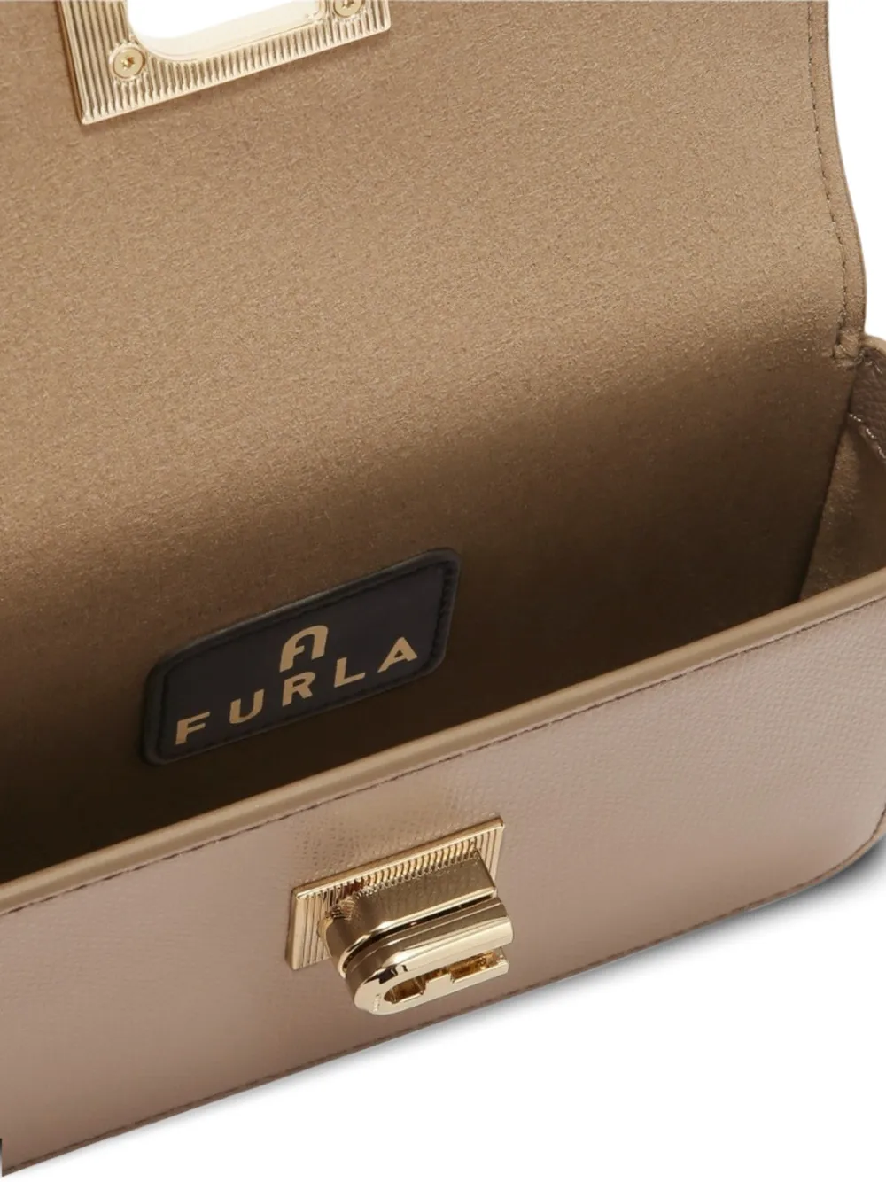 Furla 1927 schoudertas met logoplakkaat Bruin