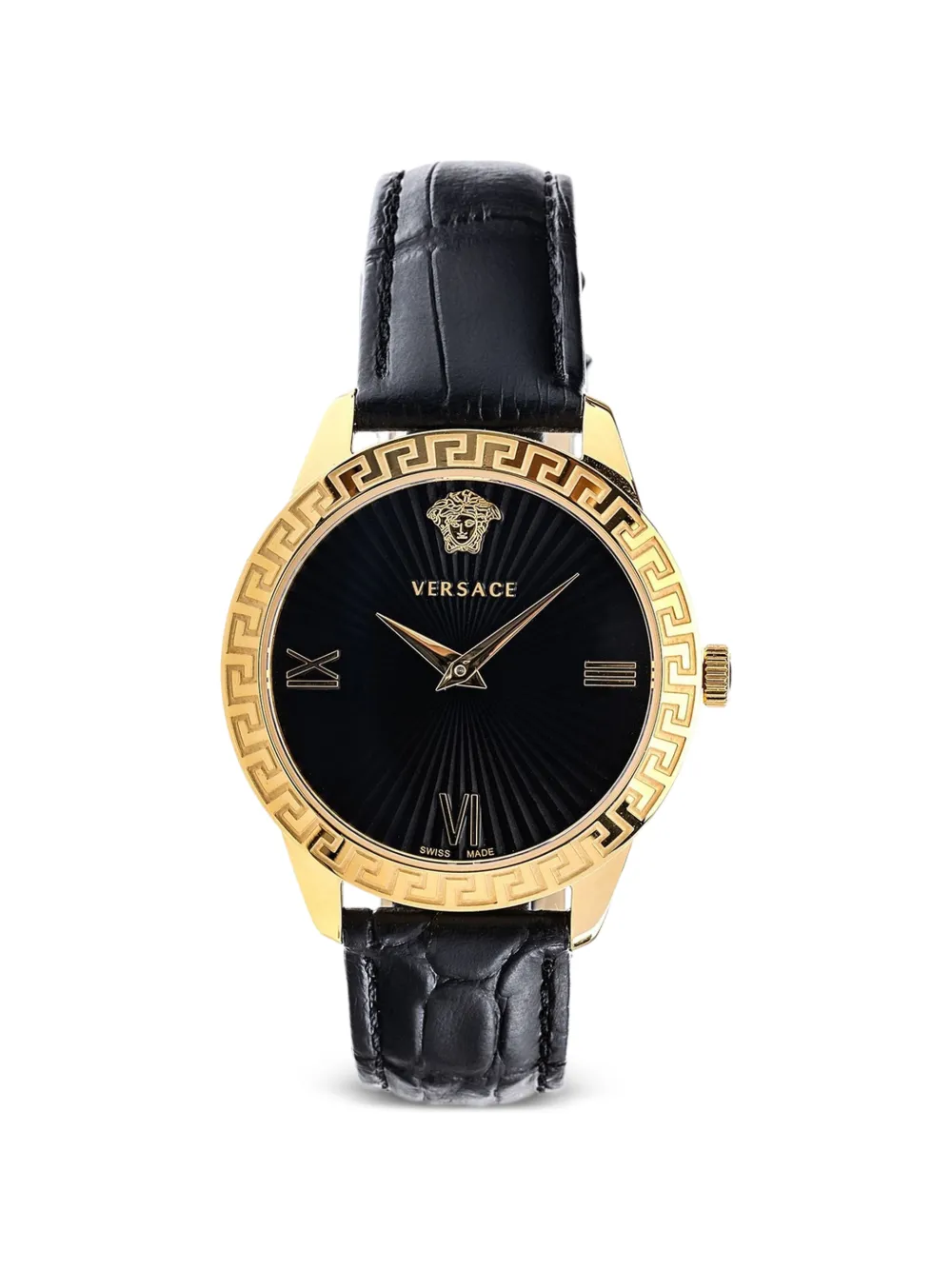 Versace Greca 38mm Watch In Black