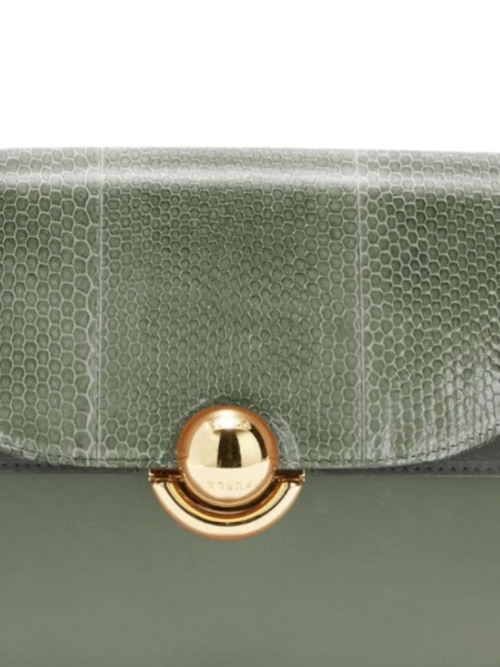 Furla Sfera leren kleine shopper met slangenleer-effect Groen
