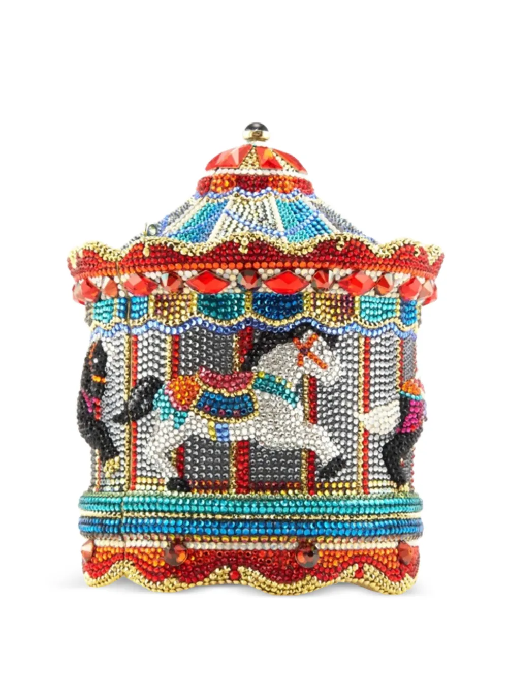 Judith Leiber Jane's Carousel crystal-embellished clutch bag - Marrone
