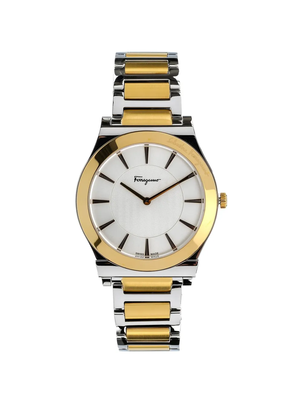 Ferragamo 1898 Slim two-tone 41mm watch - Bianco