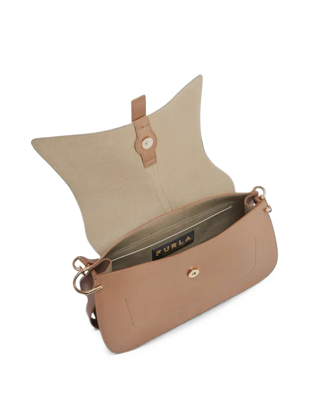 Furla Shopper met logoplakkaat Beige