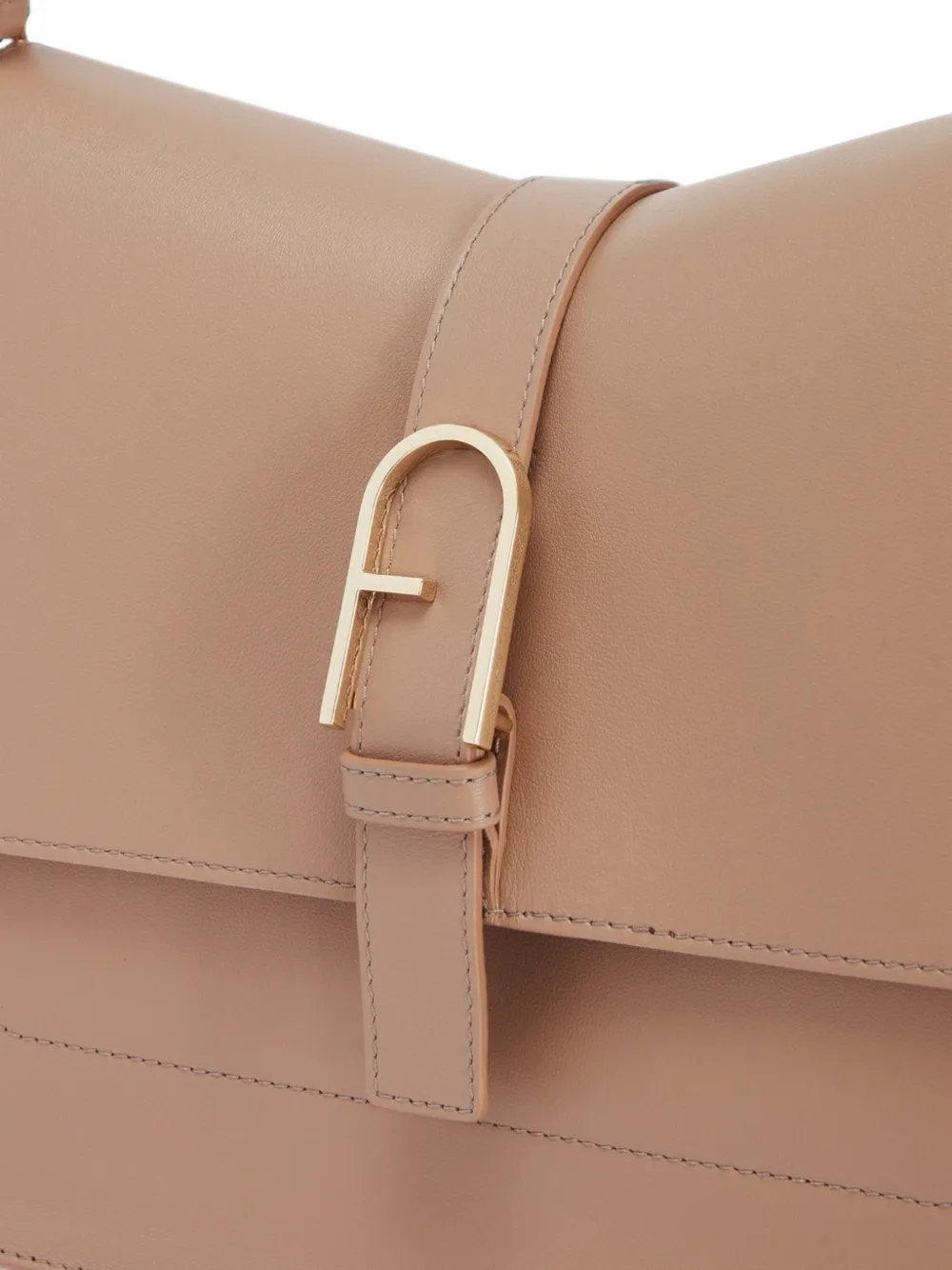 Furla Shopper met logoplakkaat Beige