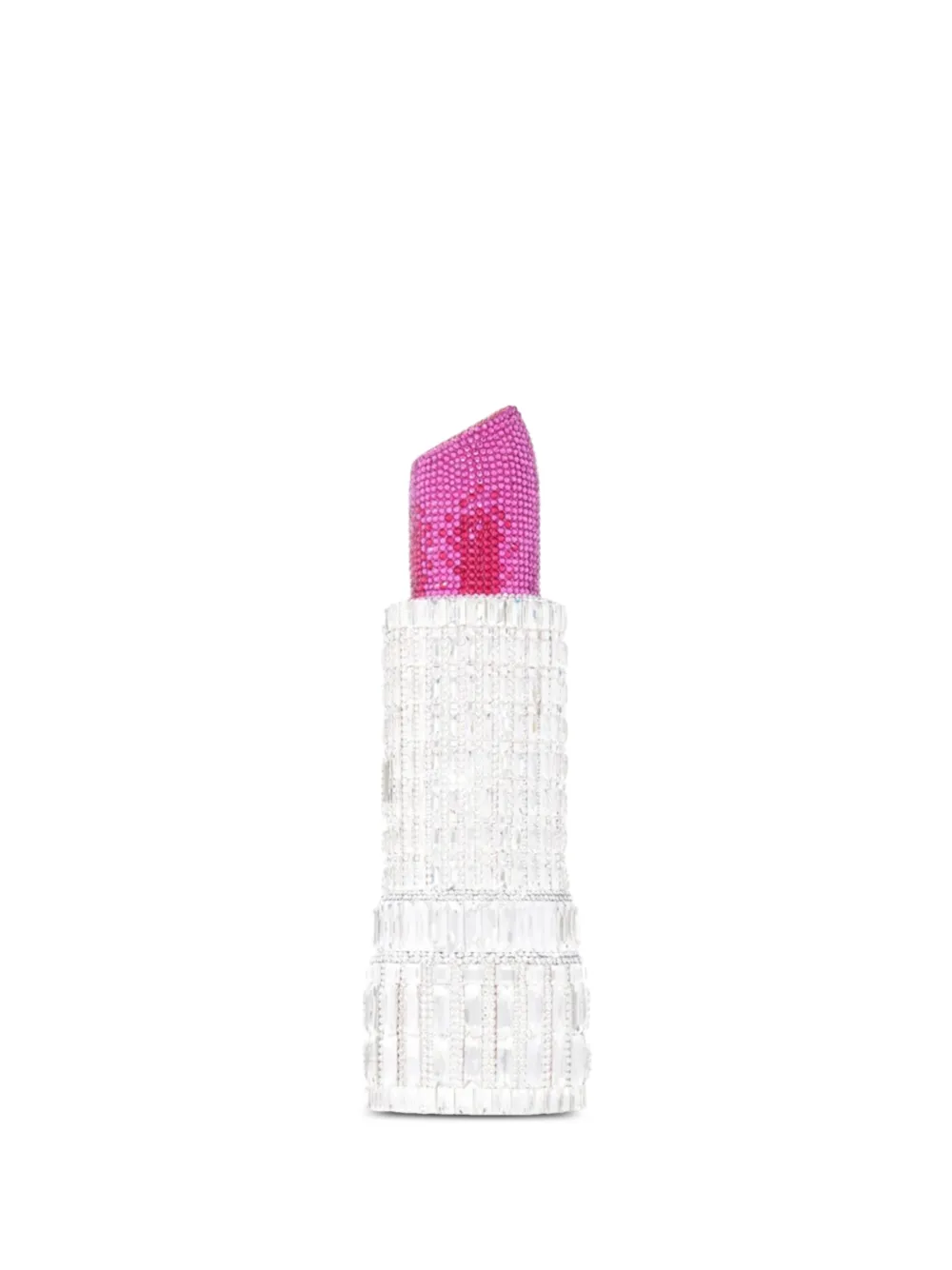 Judith Leiber crystal-embellished lipstick-shaped clutch bag - Bianco
