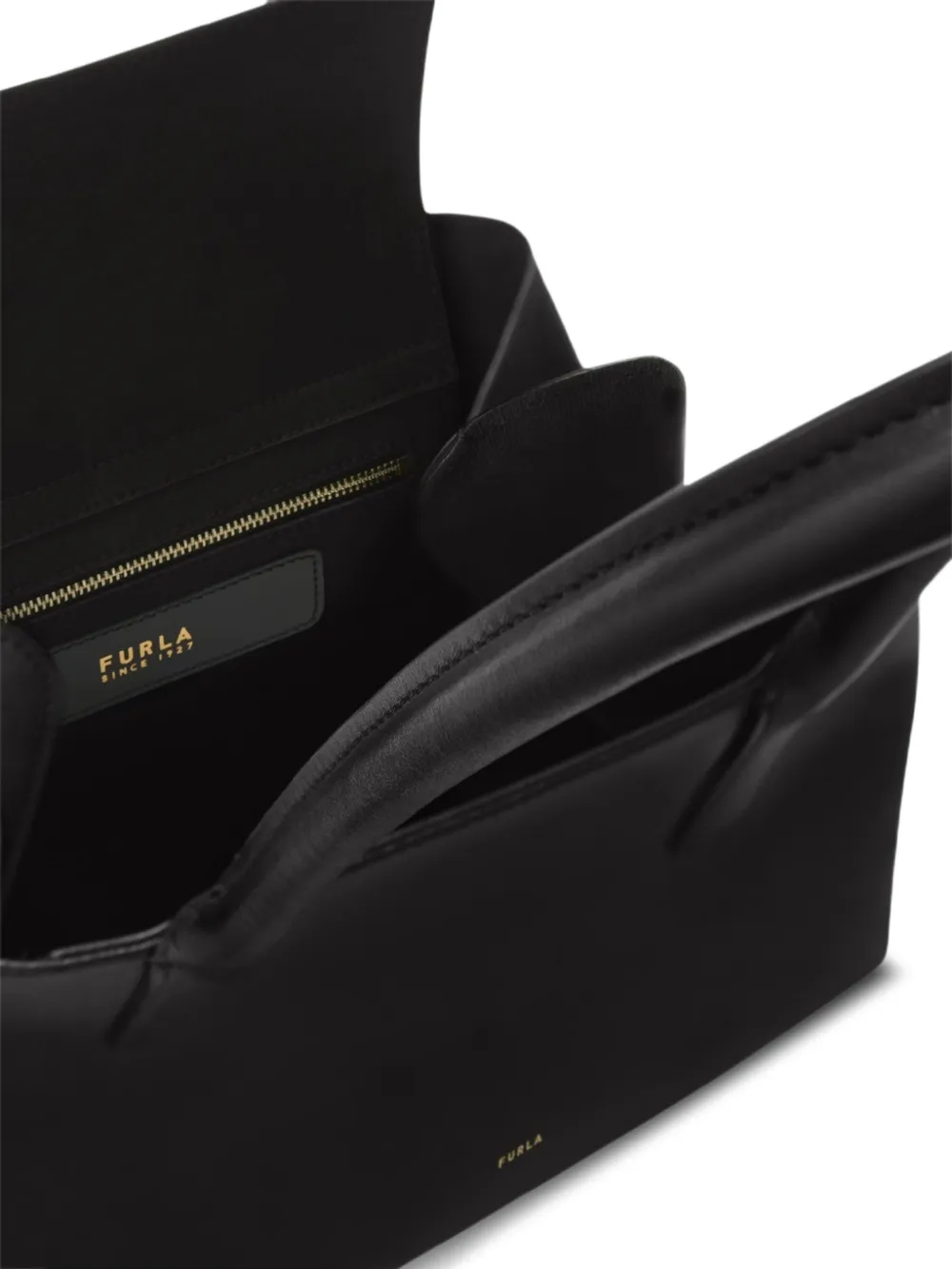 Furla Leren shopper met logoprint Zwart