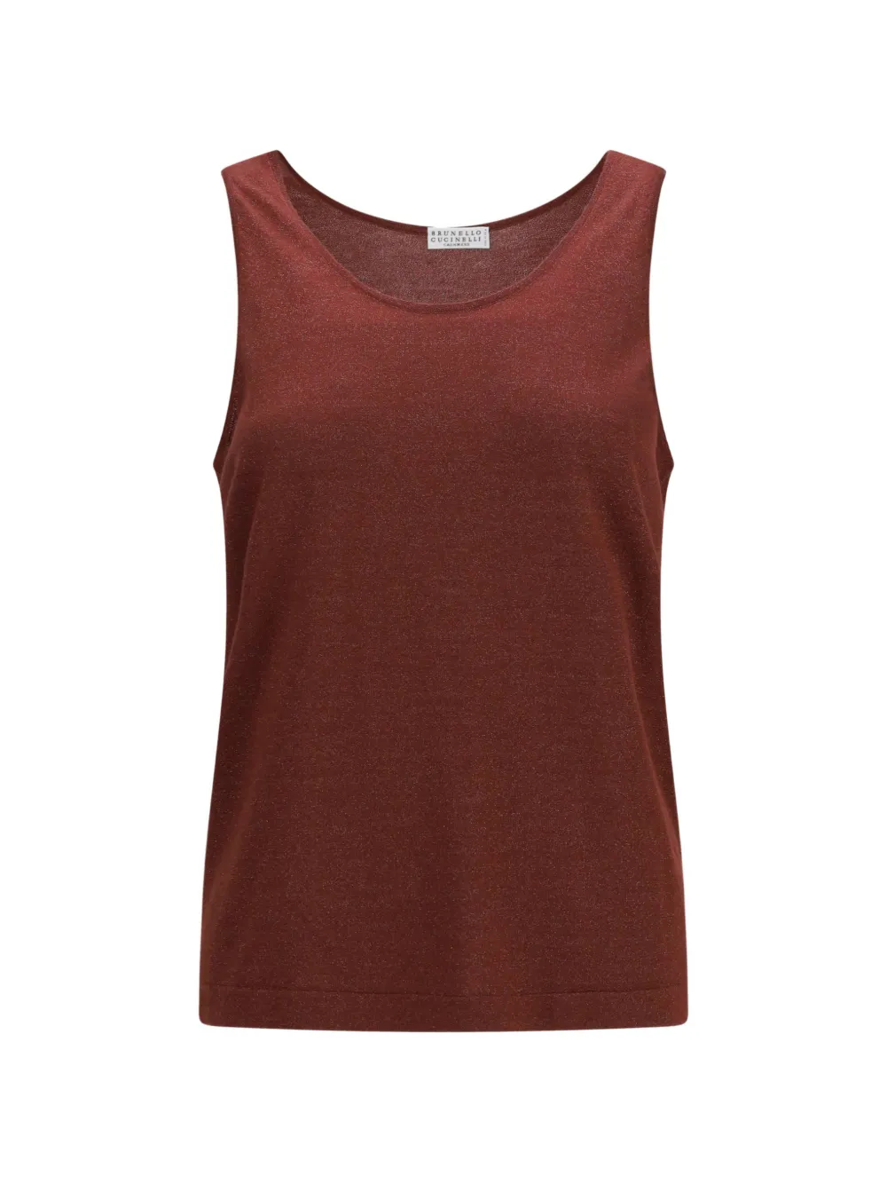 Brunello Cucinelli knitted metallic-effect top - Rosso