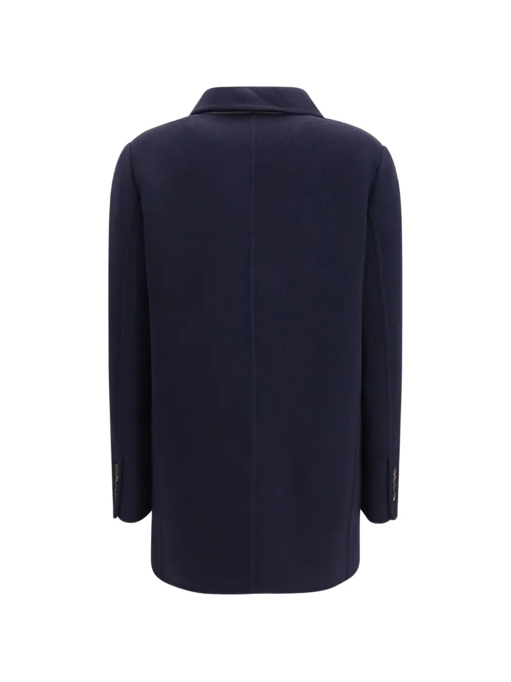 Brunello Cucinelli Merinowollen jack met enkele rij knopen Blauw