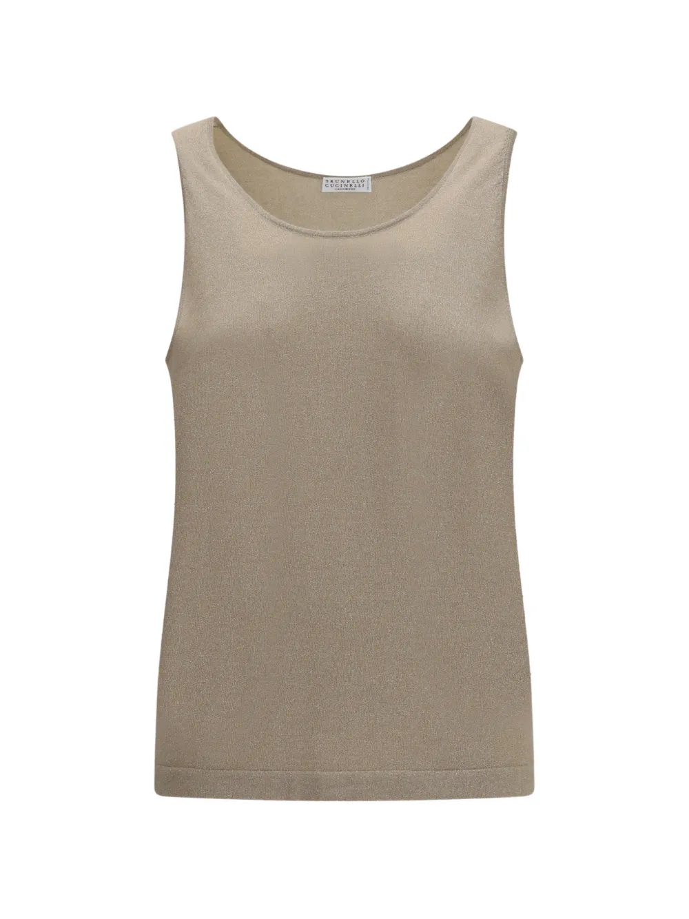 Brunello Cucinelli metallic-effect knitted top - Nude