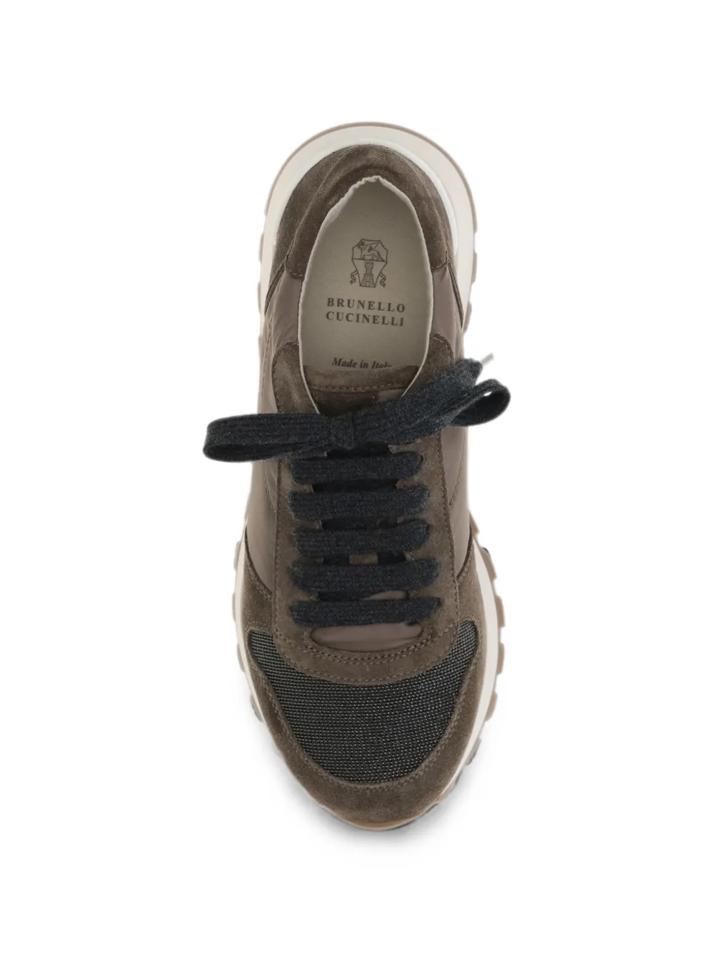 Brunello Cucinelli Monile suede-panelled sneakers Bruin