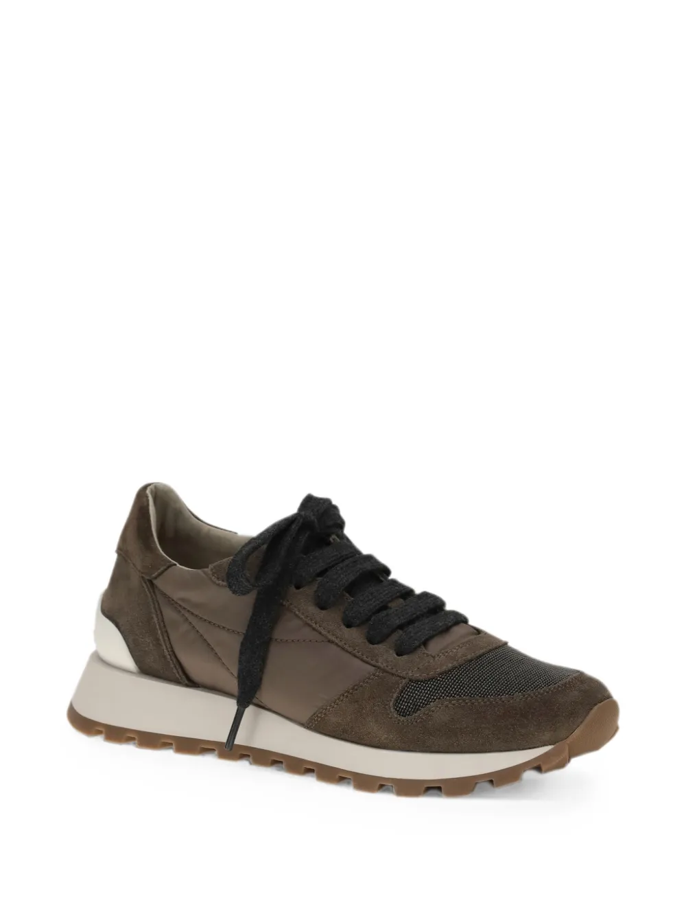 Brunello Cucinelli Monile suede-panelled sneakers Bruin