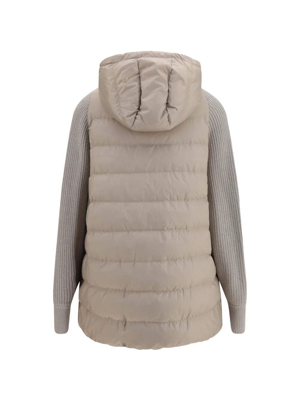 Brunello Cucinelli Gewatteerd jack met vlakken Beige